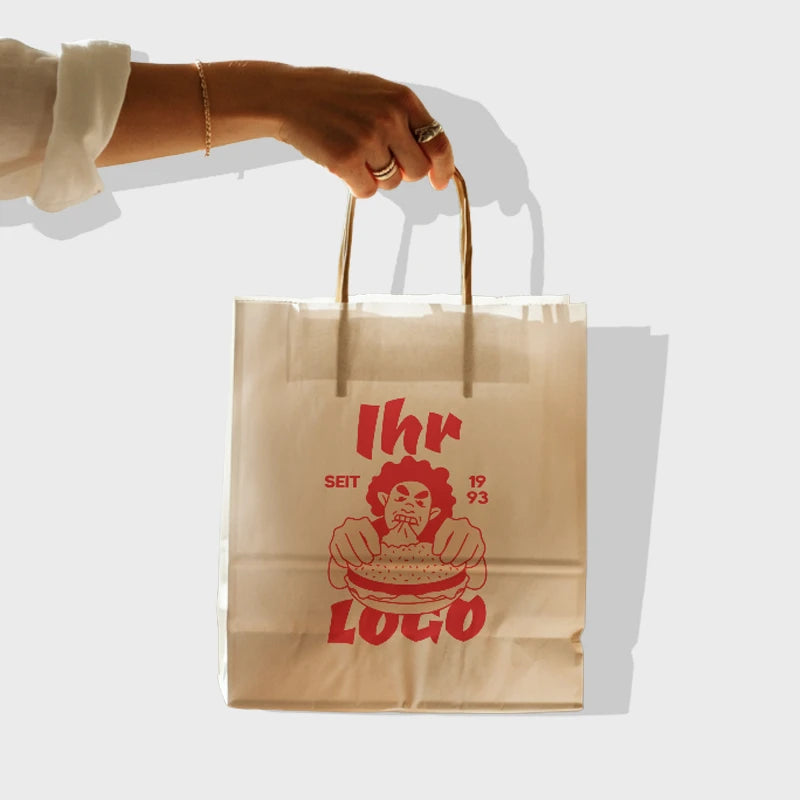Papiertragetaschen bedrucken ab 5000 Stück – Mit Logo für Einzelhandel